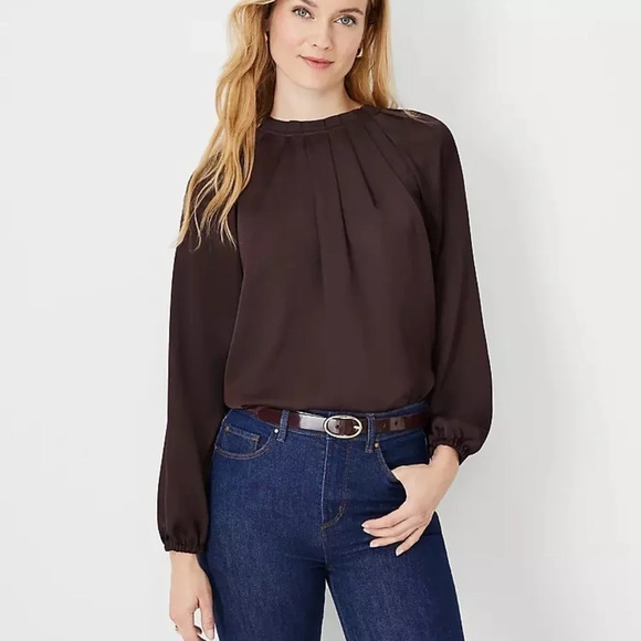 NWOT AT Pleat Neck Top - Picture 1 of 8